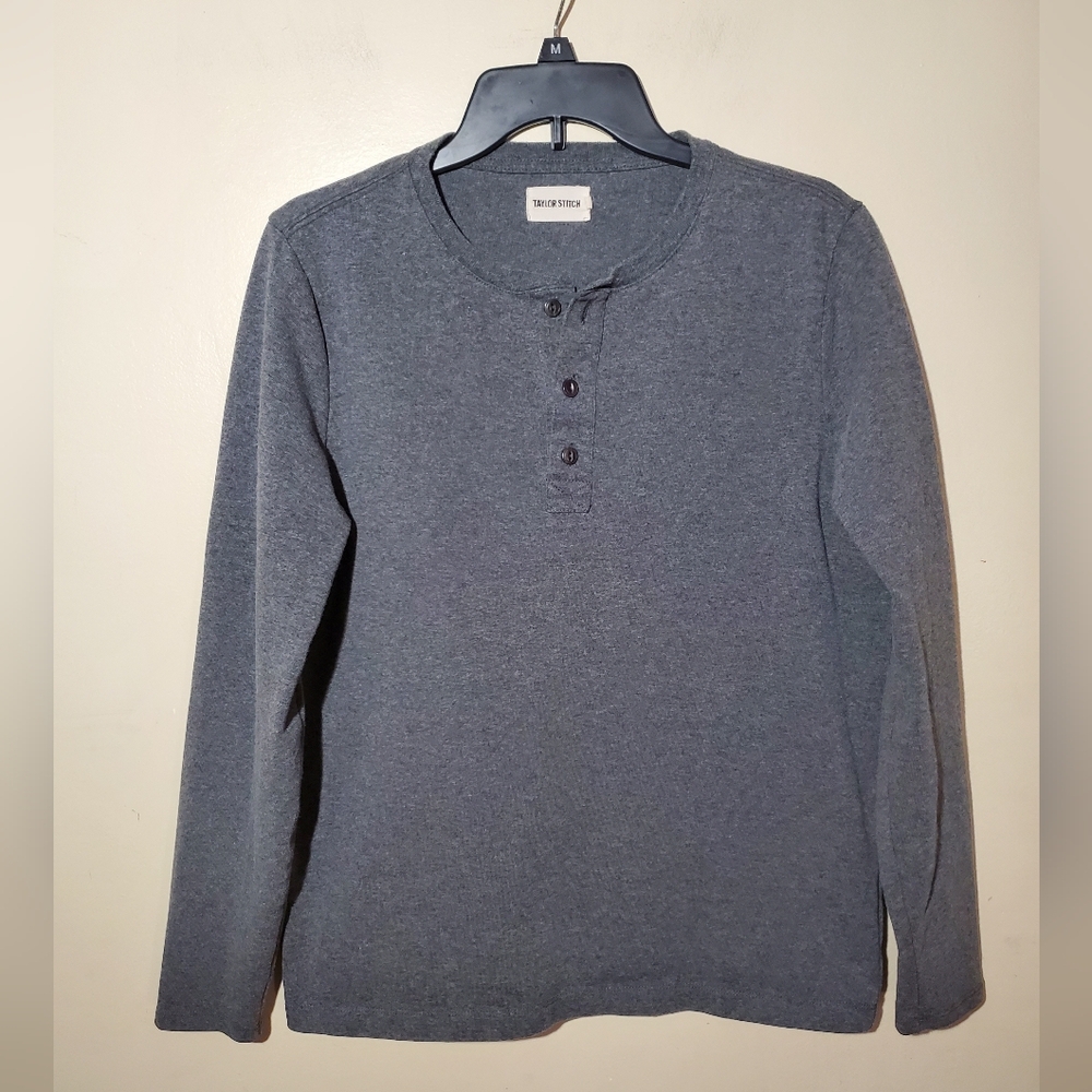 Taylor Stitch The Heavy Bag Henley Long Sleeve Pullover Shirt Size 40 - Picture 2 of 8